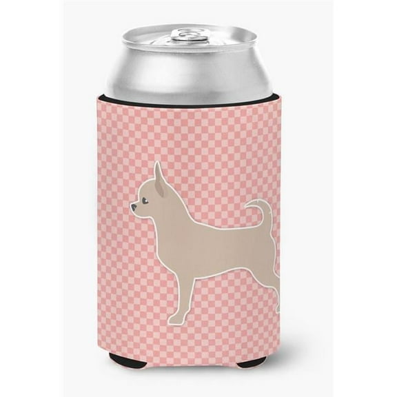 Carolines Treasures BB3650CC Chihuahua Checkerboard Pink Can or Bottle Hugger