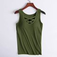 thumbnail image 7 of Women Built-in Bra Tank Tops Under Tank Tops for Women Women's Sleeveless Tops Sleeveless Shirts Fitted Tank Tops for Women Workout Crop Tops Adjustable Spaghetti Strap Tank Tops Green 4XL, 7 of 7
