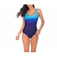 thumbnail image 1 of Bikini sin espalda degradado ondulado de una pieza azul MFZFUKR FLD-4472, 1 of 5