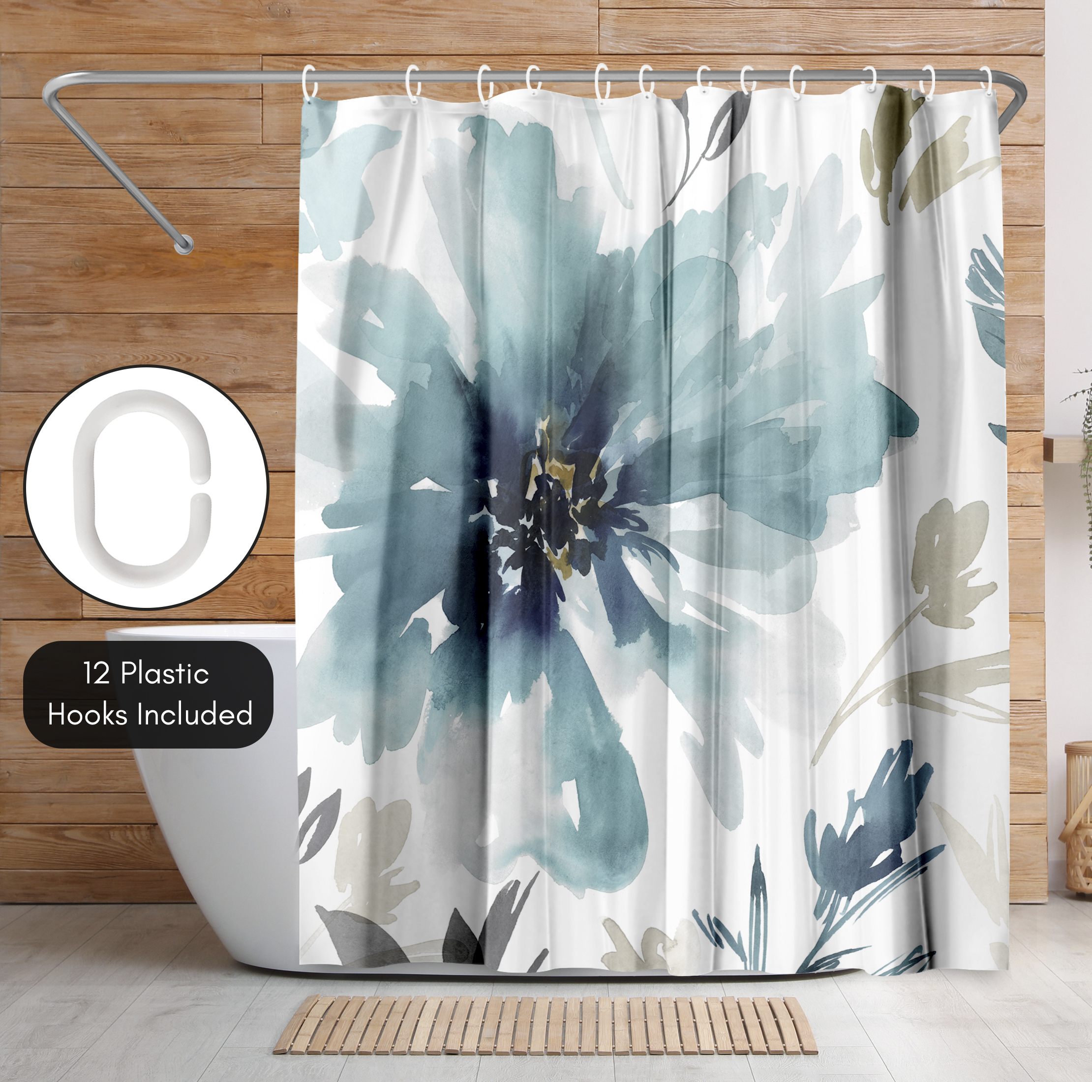 Americanflat 71" x 74" Shower Curtain, Finesse I by PI Creative Art