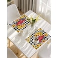 thumbnail image 5 of Spring Sunflowers Placemats Set of 6, Car Farm Plaid Country Retro Art Placemats for Dining Table, Place Mats for Kitchen Tabletop, Waterproof Wipeable Dining Table Mats Set, 5 of 9