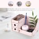 thumbnail image 2 of Organizador de escritorio de madera funcional con decoración estética para guardar artículos de papelería, maquillaje y cosméticos, 2 of 8