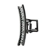 Elegant Hematite Metal Bar Claw Clip for Thick Hair, 3 Inch