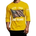 thumbnail image 3 of Havenx 250th Years Of American Freedom Usa T-Shirt for Men Crewneck Three-quarter Sleeve Shirts American Flag Design Graphic T-Shirt Patriotic Vintage Big and Tall Classic Tees,Yellow L, 3 of 5