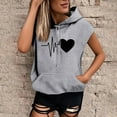 thumbnail image 2 of WEIYLL Womens Tops Plus Size Loose Letter Print Hooded Sweat Short Sleeve Grey Blouse Sizes M, 2 of 7