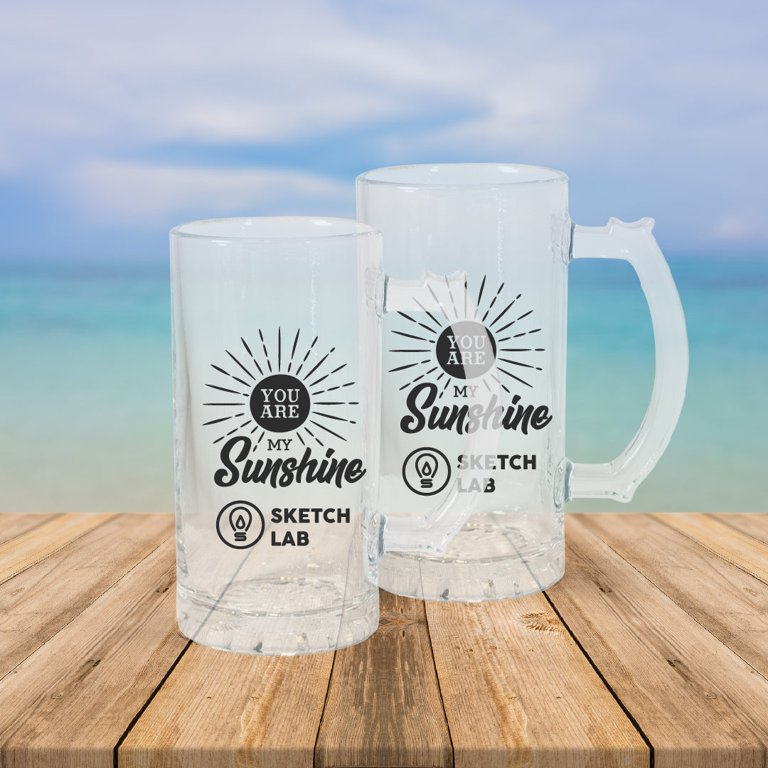 Clear Glass Sublimation Beer Stein - 16oz.