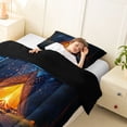 thumbnail image 3 of Catabedysis Camping Twin Comforter Sets,Rustic Style Bedding Set For Boys,Multicolor,Black Reversible,2pcs,1 Comforter and 1 Pillowcase, 3 of 7
