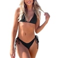 thumbnail image 1 of Faithtur Women's Halter Bathing Suits, Tie Side Bottom Triangle Bikini Set Two Piece Swimsuits, 1 of 7