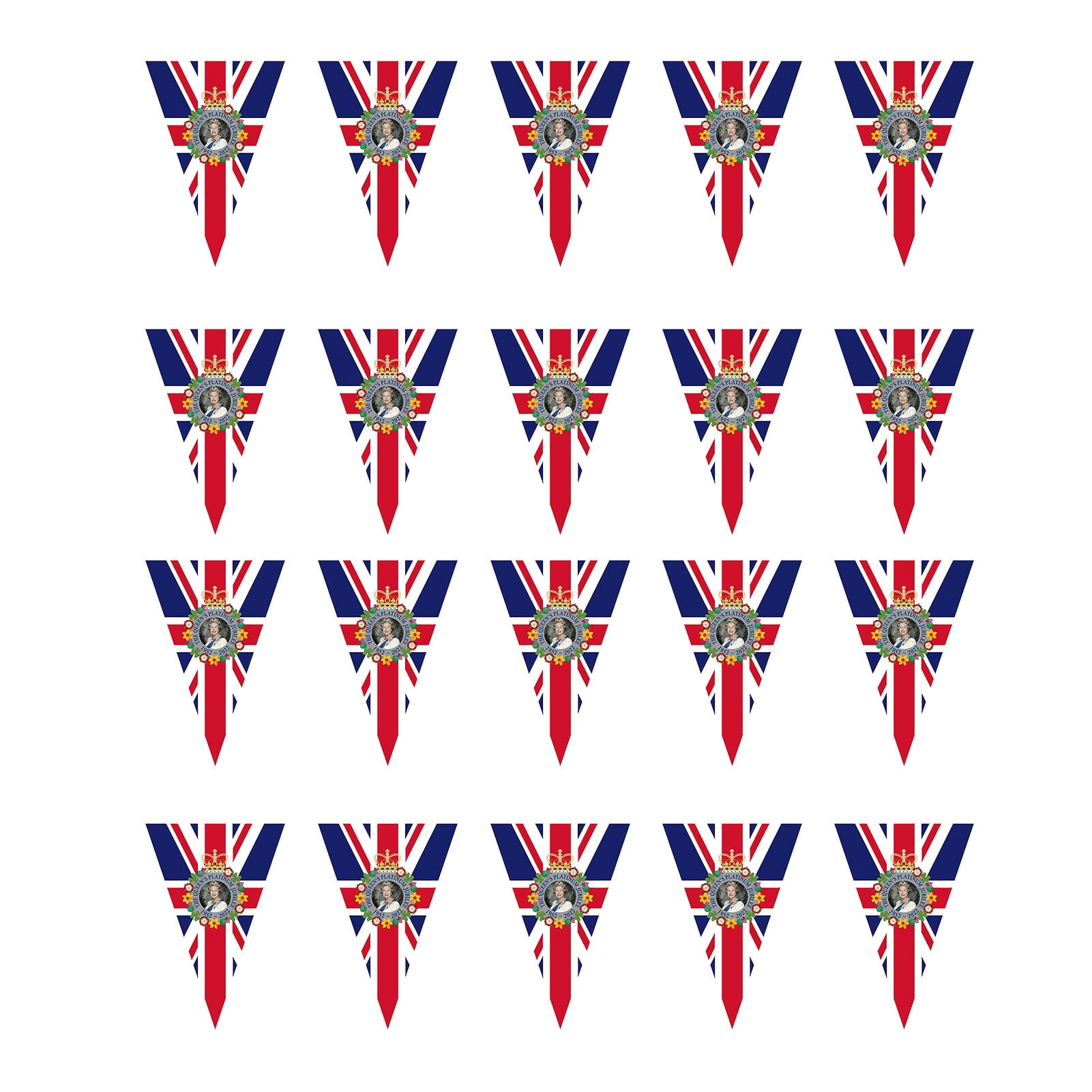 Platinums Queens Jubilee Flag 2022 Union Jack Bunting Featuring Her
