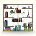 thumbnail image 4 of Bookshelf Industrial 6-Shelf Open Back Wood Frame | Walnut/Chrome, 4 of 10