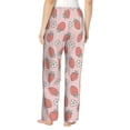 thumbnail image 3 of Uemuo Strawberry And Flowers Pattern Women's Wide Leg Palazzo Lounge Pants with Pockets Light Weight Loose Comfy Casual Pajama Pants-X-Large, 3 of 9