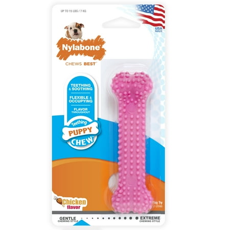 Nylabone Just For Puppies Chicken Dental Bone Puppy Chew Toy, (Best Dog Toys For Puppies)