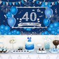 thumbnail image 1 of Azul 40th Birthday Decoraciones Banner para Hombres Mujeres, Azul Marino Plata Feliz 40 Cu ZELARO ZELARO, 1 of 2