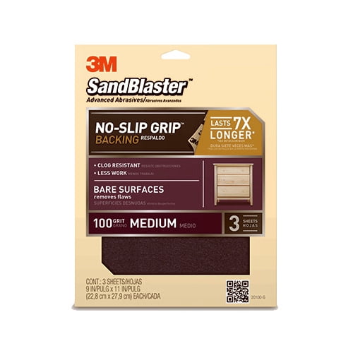 3M COMPANY 20100G 3PK 9x11 100Grit Sandpaper