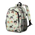 thumbnail image 2 of Australian Shepherd and Floral Backpack for School, Cute School Bag with Adjustable Shoulder Straps and Padded Back, 15"x11.42"x5.5", 2 of 4