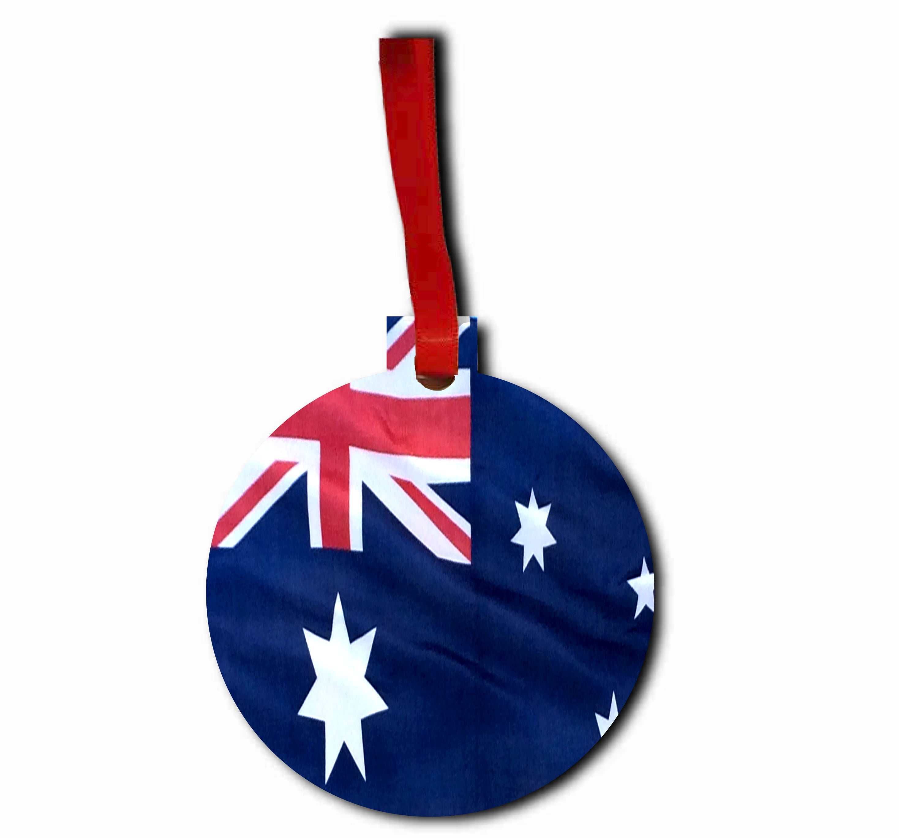 Waving New Zealand Flag Flat Round Shaped Hardboard Hanging Christmas Holiday Tree Ornament Made
