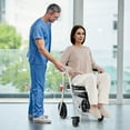 thumbnail image 4 of Costway 4-in-1 Bedside Commode Chair with Brakes, Bucket Footrest Padded Seat & Backrest, 4 of 10