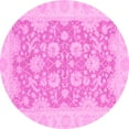 thumbnail image 1 of Ahgly Company Indoor Round Oriental Pink Traditional Area Rugs, 6' Round, 1 of 4