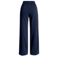 thumbnail image 6 of JUUNthy Dress Pants for Womens, Wide Leg with Pockets High Waist Flat Front Pleated Office Business Work Pants Burgundy M, 6 of 15