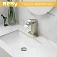 thumbnail image 5 of Brushed Nickel Waterfall Bathroom Vanity Sink Faucet with 6" Deck Plate for 1 or 3 Hole, 5 of 15