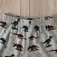 thumbnail image 6 of Odeerbi Toddler Boys Shirts Set Dinosaur Print Casual T-Shirt Shorts Set, Gray, Cotton, 6-7 Years, 6 of 7