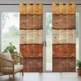 thumbnail image 5 of Outdoor Curtains for Patio Waterproof, Farmhouse Burnt Orange Brown Outdoor Privacy Panels Grommet, Vintage Wooden Striped Blackout Outside Curtains for Porch/Cabana/Pergola/Gazebo 54"x95", 2 Panels, 5 of 8