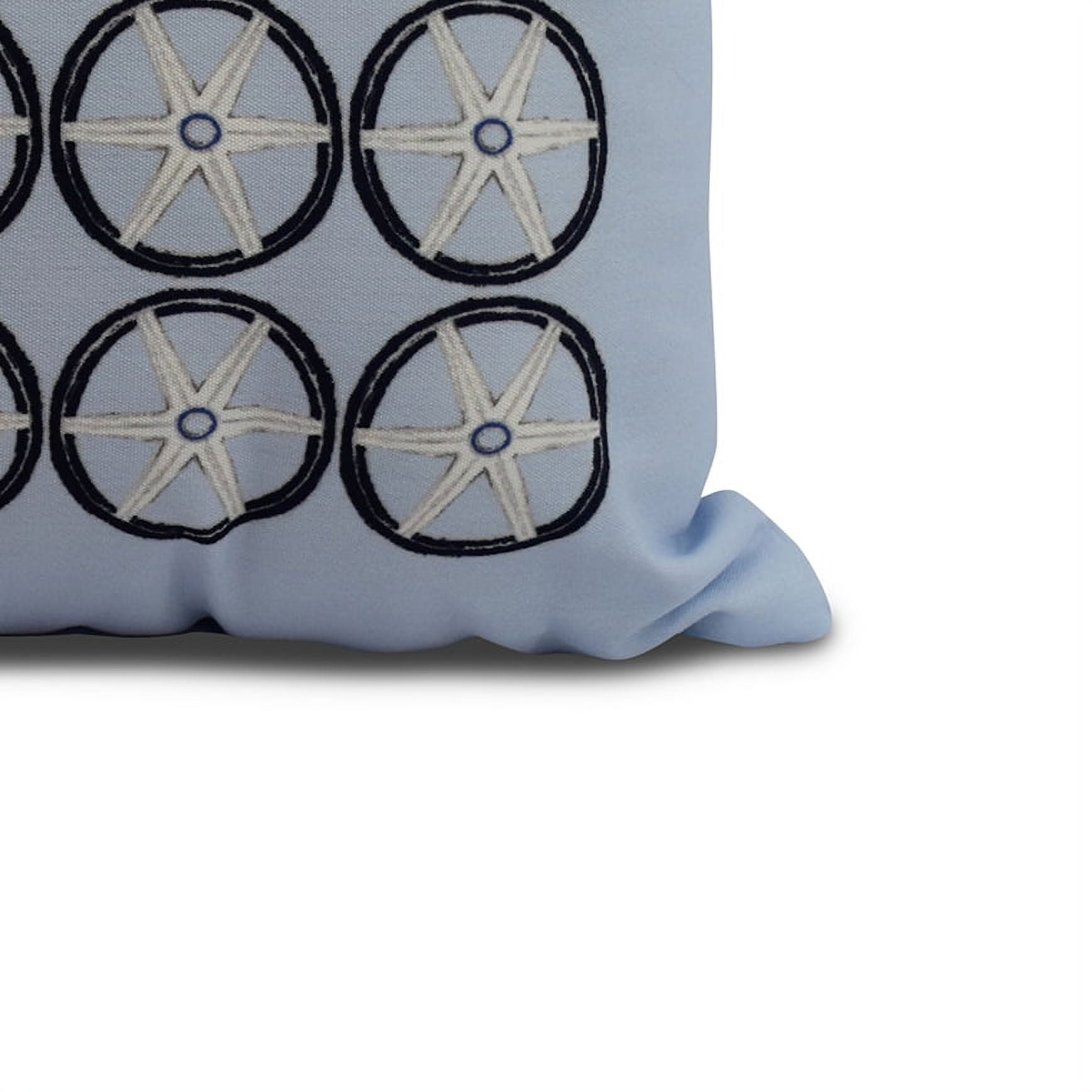 Simply Daisy, 20" x 20" Nautical Geo Square, Geometric Print Outdoor Pillow, Blue