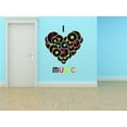 thumbnail image 1 of Design With Vinyl I Love Music Artwork Stuio Hip Hop Musical Musicians Wall Decal for Family - Celebrity Cd Artist Records Themed Décor - Size: 30 In x 30 In, 1 of 3