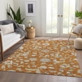 thumbnail image 6 of HomeRoots 679006 10 x 14 ft. Rust Gray & Beige Floral Transitional Washable Machine Made Rectangle Area Rug with UV Protection, 6 of 9