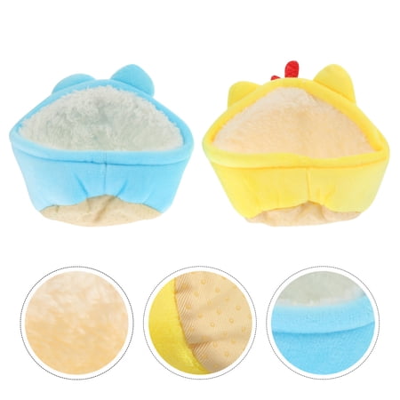 Tineasur Hamster Home Cozy Small Pet Nest Assorted Colors 2 Pieces Comfortable Bedding for Small Pets