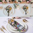 thumbnail image 2 of Cloth Napkins Set of 6 - 20x20 Inches, Sunflower Washable Reusable Table Napkins, Colorful Flowers Summer Botanical Soft & Absortbent Dining Napkin for Party Wedding Hotel Restaurant, 2 of 8