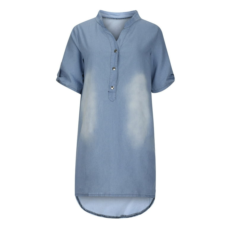 open lace back dress Classic Tea Party Dark Wash Denim Button Front Pleated Midi Dress