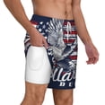 thumbnail image 3 of Picia Mallard Duck With American Flag pattern Mens Swim Trunks with Compression Liner Stretch Beach Shorts Quick Dry with Zipper Pockets No-Chafing Board Shorts-X-Large, 3 of 9
