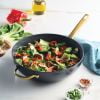 thumbnail image 2 of Farberware Forged Induction 12 Inch Ceramic Nonstick Stir-Fry Pan with Helper Handle, Dishwasher Safe and Oven Safe to 500°F, Black, 2 of 4