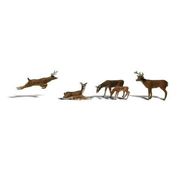 Woodland Scenics A1884 HO Scenic Accents Deer Figures (Pack of 6)