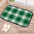 thumbnail image 5 of Floor Door Mats Bath Rugs Christmas Tartan Check Plaid Green Bathroom Carpet Non-Slip Absorbent for Entryway Indoor 23.6x15.7in Carpet Runner, 5 of 7