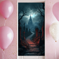thumbnail image 3 of Gothic Design Halloween Banner Spooky Graveyard Full Moon Haunted Backdrop for Halloween Party Decoration Night Event, 3 of 5
