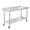 With casters With back guard 08 curved edge with removable garbage rack, variant on NSF Stainless Steel Work Table - 60x24x35 Inch - Adjustable Undershelf, Removable Waste Rack, Tool Hooks, With Casters, Straight Edge, No Backstop, For Kitchen & Home