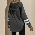 thumbnail image 5 of Fesfesfes Women Hooded Stitching Loose Long Sleeve Casual Hooded Sweater Blouse Plus Size Clearance $10, 5 of 8