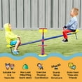 thumbnail image 3 of Outsunny Kids Seesaw Swivel Teeter Totter with 360° Spinning, 4 Seater Seesaw Outdoor Playground Equipment for Backyard, Boys and Girls Aged 3-8 Years Old, 3 of 9