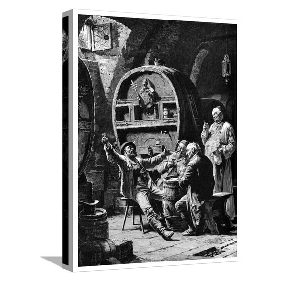 Art.com Jolly Companions, 1882 Stretched Canvas Print Wall Art by Eduard Von Grutzner, 12" x 16"