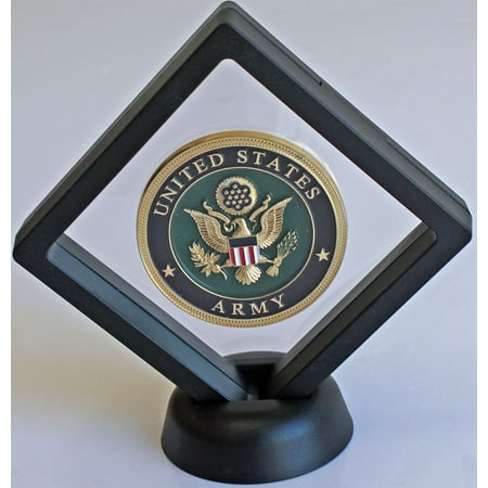 - Black Diamond Square Medallion Medal Challenge Coin Chip Display Case Stand Holder Magic Suspension Box CN14, Challenge coin NOT included. Black.., By DisplayGifts Ship from US