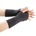thumbnail image 5 of qolati Knit Arm Warmers Fingerless Gloves for Women Hand Warmers Glove Winter Wrist Warmers with Thumb Hole, 5 of 5