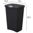 thumbnail image 2 of Sterilite 10459004 13 Gallon TouchTop Wastebasket with Titanium Latch, Black, 2 of 4