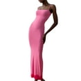 thumbnail image 3 of Nituyy Women's Summer Slip Long Dress, Solid Spaghetti Strap Bodycon Dress, 3 of 9