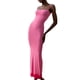 thumbnail image 3 of Txlixc WFaldas largas de tirantes de verano para mujeres, faldas de lazo cuadrado de pasta sólida para clubes de fiestas Txlixc moda, 3 of 9