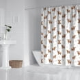 thumbnail image 2 of White Highland Cow Flower Pattern Shower Curtain 72"x72" ,Bathroom Decorative Shower Curtains Set with 12 Hooks,Modern Waterproof Washable Shower Curtain, 2 of 6