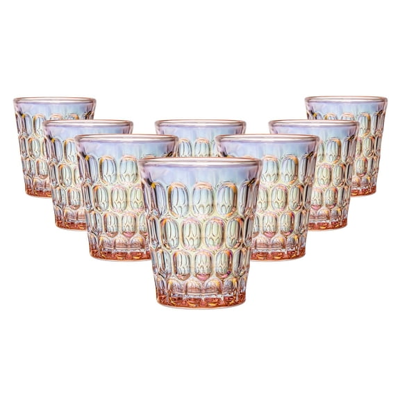 Godinger 27986 Rex Double Old Fashioned Glasses, Pink - Set of 8