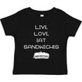 thumbnail image 3 of Inktastic Live Love Sandwiches Boys or Girls Toddler T-Shirt, 3 of 5