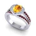 thumbnail image 2 of 2.35 Carat Oval Cut Citrine & Garnet Gemstone Stylish Ring for Birthday Gift Solid 18K White Gold Size 11 by Diamond-Capitals, 2 of 8